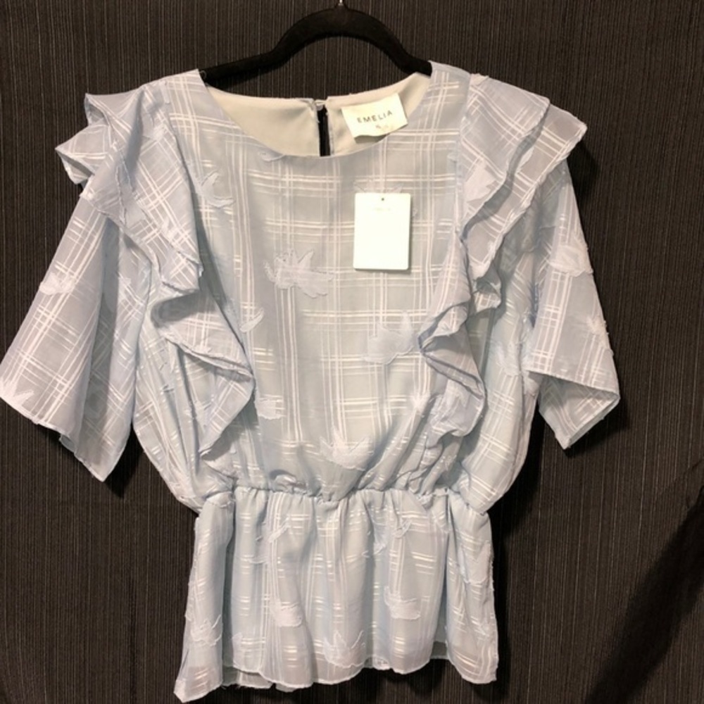 Emelia baby‎ blue blouse size XL A110